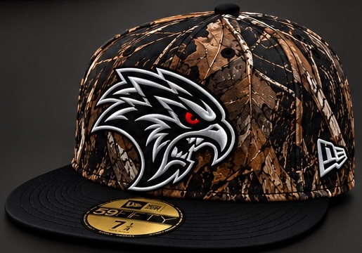 Camo Hawk Fitted — Angled front